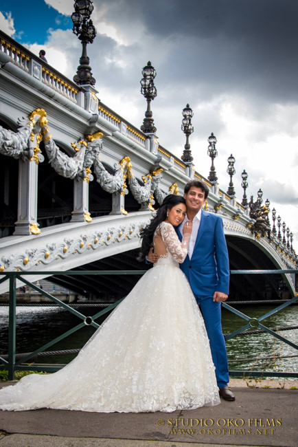 Reportage mariage Paris. Photos du couple.© Studio Oko Films